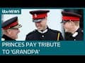 William and Harry pay tribute to 'grandpa' Prince Philip | ITV News