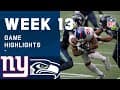 Giants vs. Seahawks Week 13 Highlights | NFL 2020