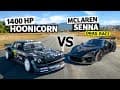 Ken Block’s 1,400hp AWD Ford Mustang Hoonicorn Vs a McLaren Senna Merlin // Hoonicorn Vs the World